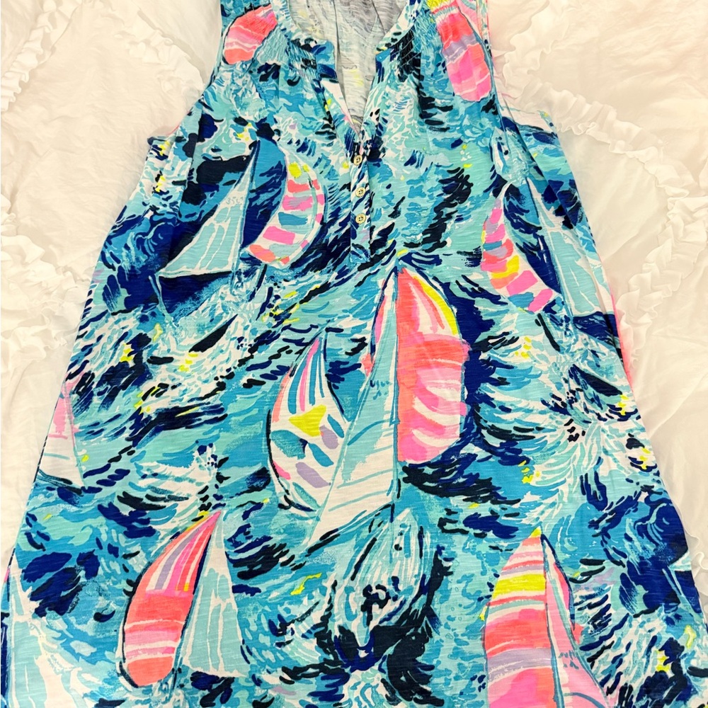 Lilly Pulitzer Blue and Pink Sailboat Dress